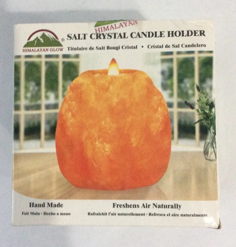 Candelabro de cristal de sal del Himalaya nuevo sellado naranja Foto 2 de 4