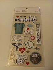 Recollections Stickers Nurse's Life Save Lives Mask Not All Heroes Wear Capes