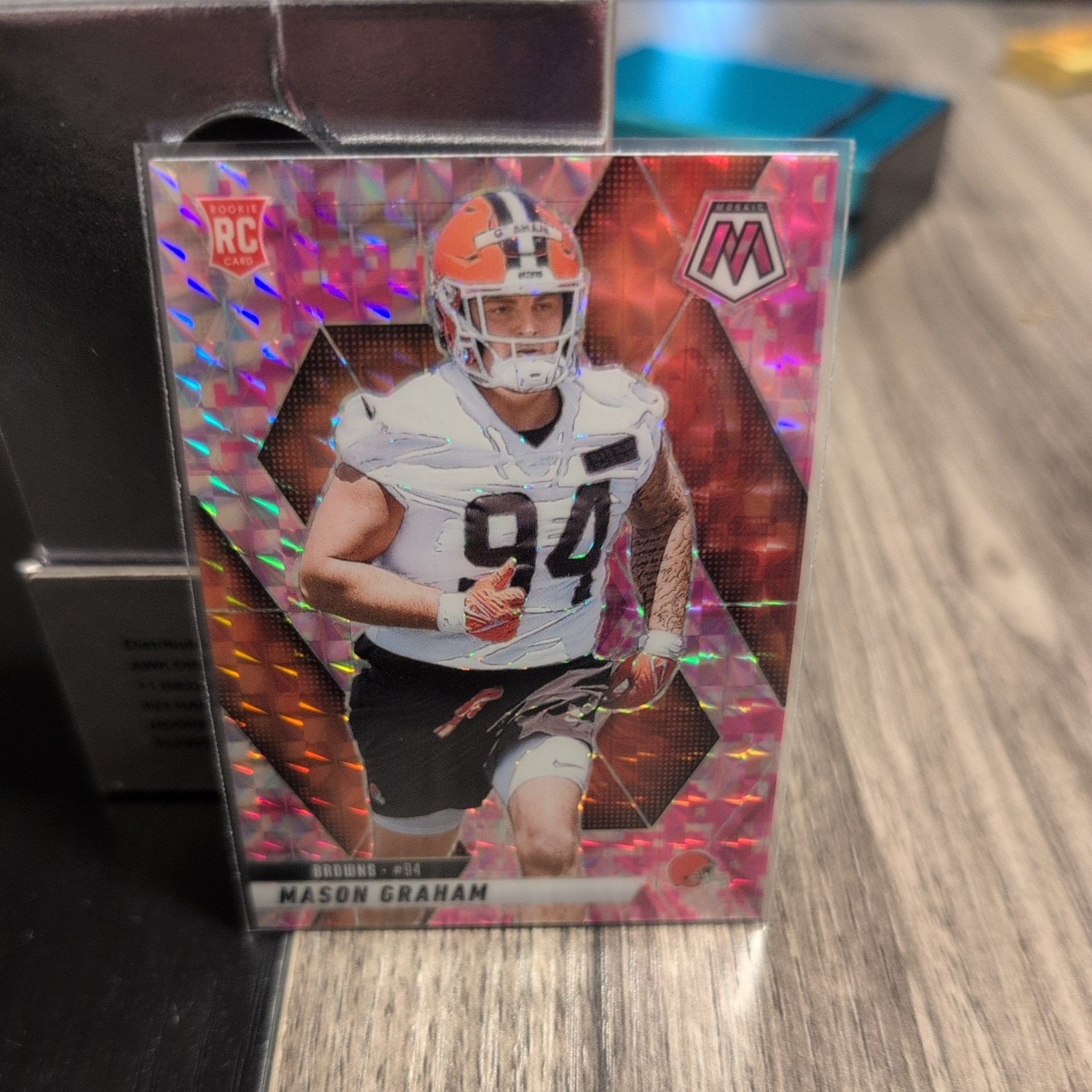 2025 Panini Mosaic Football Mason Graham No. 311 Pink Camo Mosaic Rookie Card