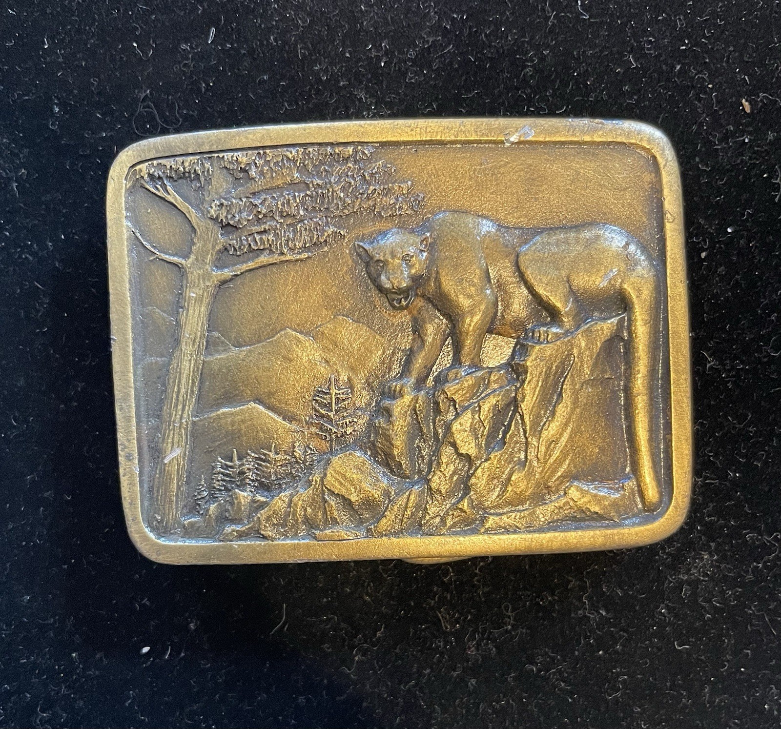 Vintage 1977 Cougar Indiana Metal Craft Belt Buckle thumbnail 3