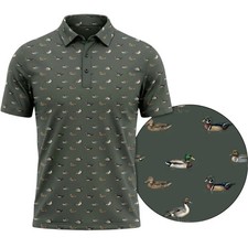 Mens Sublimation Polo Shirt, Wild Duck Huntin...