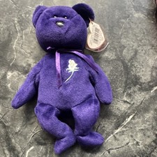Ty Beanie Babies Princess Bear Purple Plush 1997 with Tag All Ages 3-11 Years