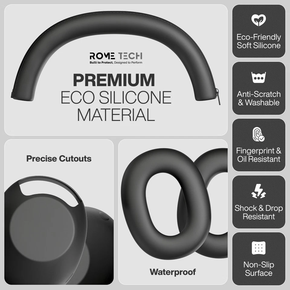 Funda protectora de silicona 3 en 1 para auriculares Sony WH-1000XM6 Foto 4 de 4