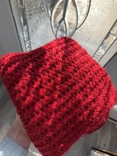 Red Acrylic Scarf with Small Sequins Winter Scarf