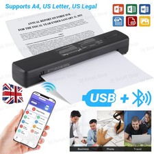 Wireless Portable A4 Bluetooth Thermal Printer Inkless Windows/Mac OS Printer