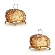 Estante para tostadas multifuncional de acero inoxidable de 2 piezas color dorado para uso en cocina