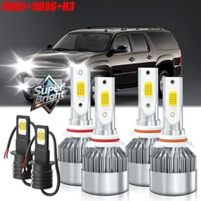 For Chevrolet Suburban 1500 2000-2000 LED Headlight Bulbs+ Fog Light Combo 6000K