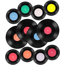 12 Pcs Blank Vinyl Records Decor- 12 Inch and 7 Inch Fake Vintage Records for...