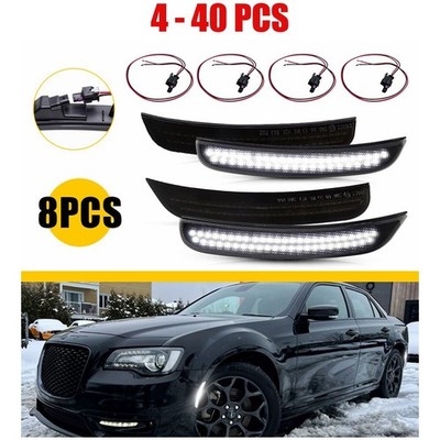 4-40x For 2015-23 Chrysler 300 Dynamic White LED Side Marker Lights w/ Harness D