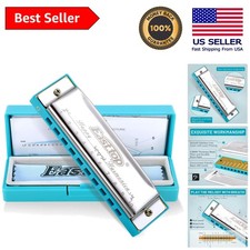 Responsive C Key Blues Harmonica - 10 Holes for Easy Play, Perfect for Beginners