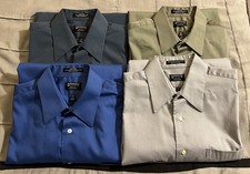  4 Mens Arrow Dress Shirts - Medium 15 1/2 32-33 FITTED - Pre-owned, VG Cond.