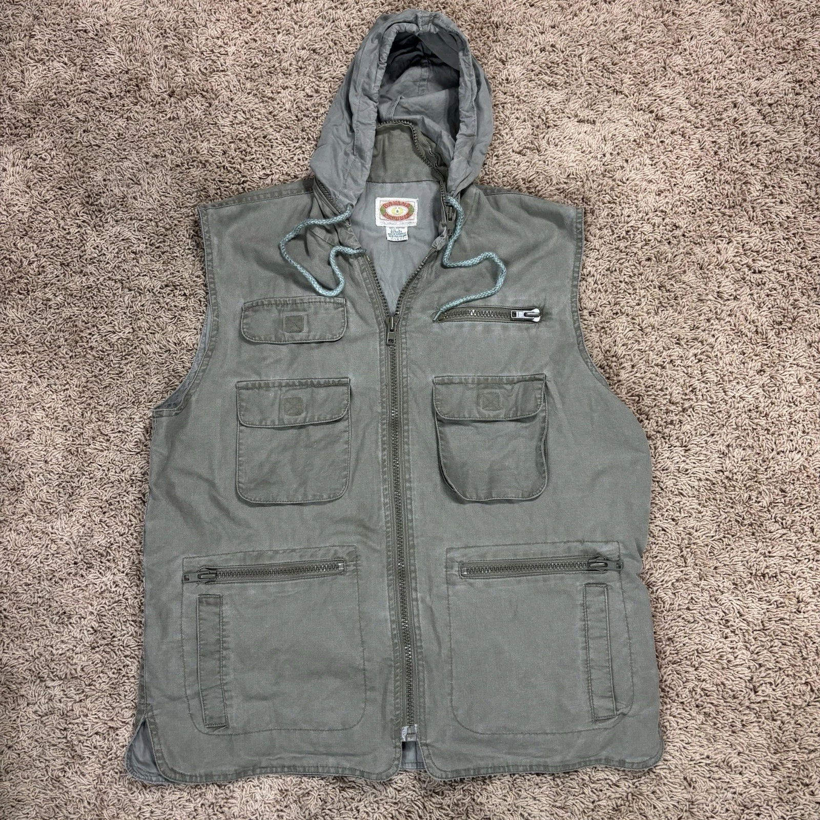 VTG Banana Republic Safari Vest Mens Sz L Utility Multi Pocket Fishing 90s Cargo