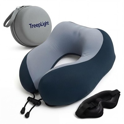 Travel Pillow Set   Memory Foam Neck Pillow with 3D Sleep Mask, Eye Mask for ...