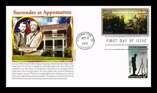US COVER SURRENDER AT APPOMATTOX CIVIL WAR FDC COMBO PANDA CACHET