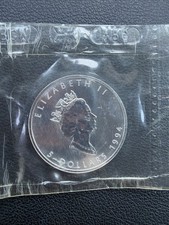 1994 Canada Silver Maple Leaf 1 oz .9999 Fine Silver $5 Coin Royal Canadian Mint