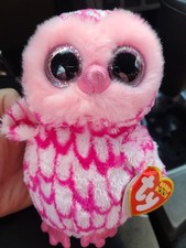 Ty Beanie Boos - PINKY the Pink Owl 6" Plush Stuffed Animal Toy