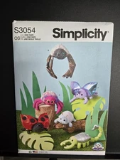 Simplicity Pattern S3054  Fun Plush Bugs  Spider, Lady Bug, Beetle, Pill Bug