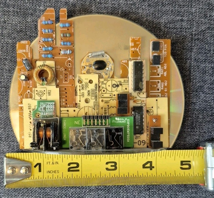 CD w/Circuit Board Parts Upcycled Handmade City  Info On Artist Unique