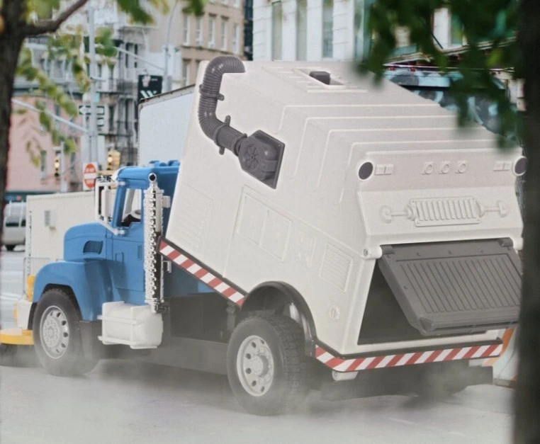Driven By Battat Street Sweeper Truck luzes de trabalho buzinas, escovas giram. Escotilha. - Imagem 4 de 4