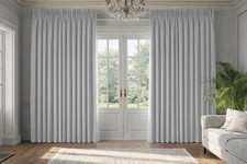 Image of 90 x 108 Blackout Pencil Pleat Huge Curtains Pair Panels Tape Top With Tie Backs