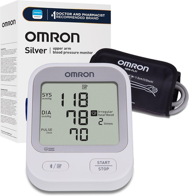 #ad OMRON Silver Blood Pressure Monitor for Home Use amp; Upper Arm Blood Pressure Cuff $62.90