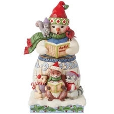 Jim Shore Heartwood Creek Snowman Animals Caroling 9.5-inch Christmas Figurine
