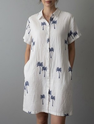 chinese dress ladies Woman's Blue Medallion Dress  Calypso St Barth
