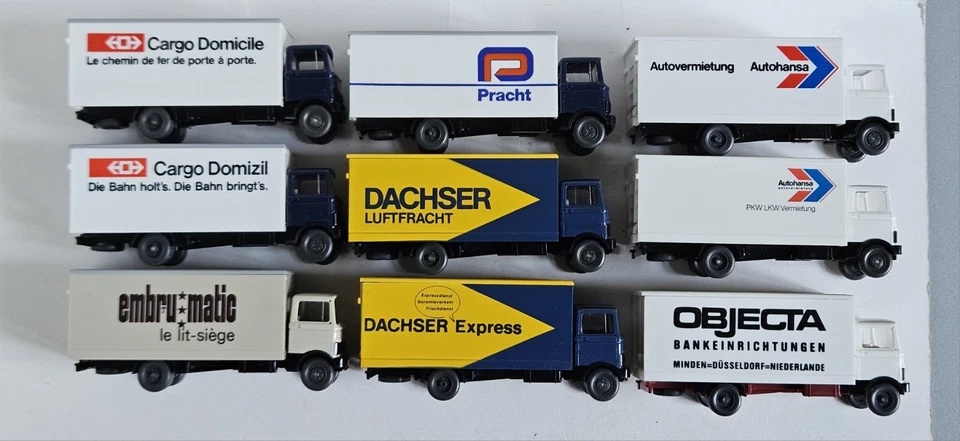 Wiking #434 ALLE Varianten MB LP809 Koffer + 1 Werbemodell TOPP!!