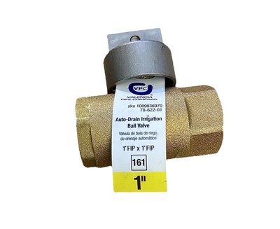 VALENCIA PIPE COMPANY 78-622-01 1'' VPC BRONZE IRRIGATION BALL VALVE & AUTO DRAIN