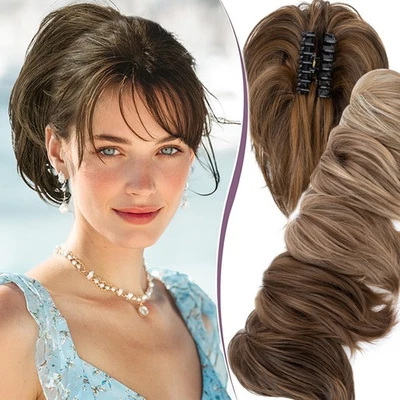 Dutt Clip in Haarverlängerung Bendable Messy Bun Haarteil Mit Klammer Haargummi - Bild 1 von 4
