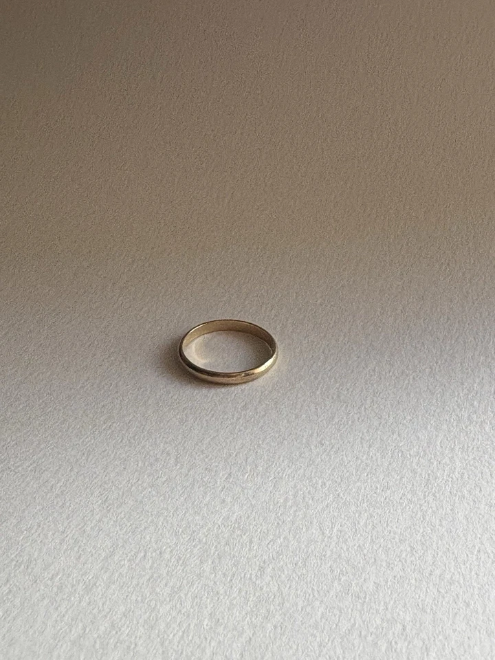 Anillo banda oro amarillo macizo 14K para hombre mujer 4 mm de ancho, talla 10 Foto 3 de 3