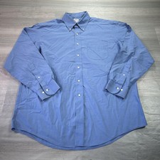 Brooks Brothers 346 Dress Shirt Mens 16.5 34/35 Blue Regular Fit Non Iron Cotton