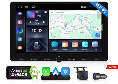 Android 14 4+64 10.1'' Car Stereo Wireless CarPlay GPS Navigation Radio 2 DIN DSP