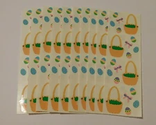 Mrs. Grossman's Lot of 10 Strips~ Easter Basket & Eggs~ 1993 Vintage Stickers