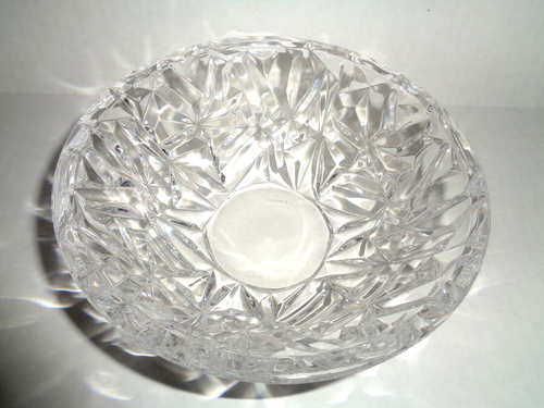 TIFFANY & Co CRYSTAL FACETED ROCK CUT SALAD BOWL 6" W - Picture 5 of 12