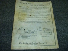 Lodge & Shipley Model A 12" 14" & 16" Lathe Parts Catalog Manual List