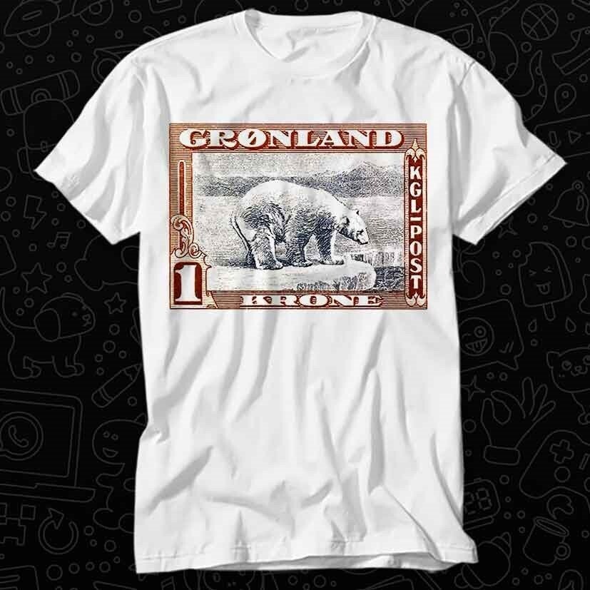 Vintage 1915 Greenland Polar Bear Stamp Unisex T-Shirt - Best Seller Gift
