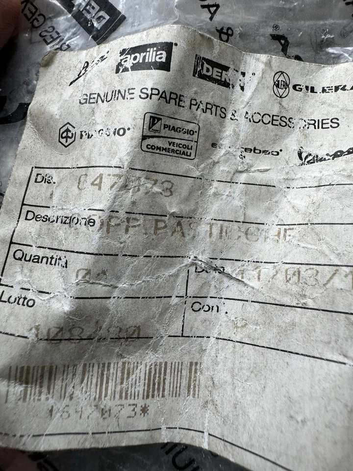 Pastillas de freno Aprilia Mojito / Habana Retro 50 (Morini) 99-03 OEM 666574 Foto 2 de 2