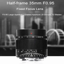 SGimage 35mm F0.95 APS-C Large Aperture Lens Manual Focus for RF/EF-M/E/FX/M43 