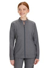 Heather Grey Healing Hands Purple Label Dakota Scrub Jacket 5038 HEAGR