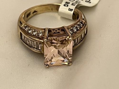 Bella Luce RG OVR S/S 4.12 tw Sz6 Pink/White Simulated Diamond Ring - Picture 9 of 12