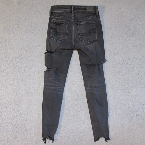 American Eagle Jegging 2 Womens Super Stretch Hi-Rise Destroyed Measures 26x27 - Picture 3 of 11