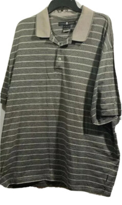 Tiger Woods Men s Polo Shirt XXL Short Sleeve Striped Cotton/polyester