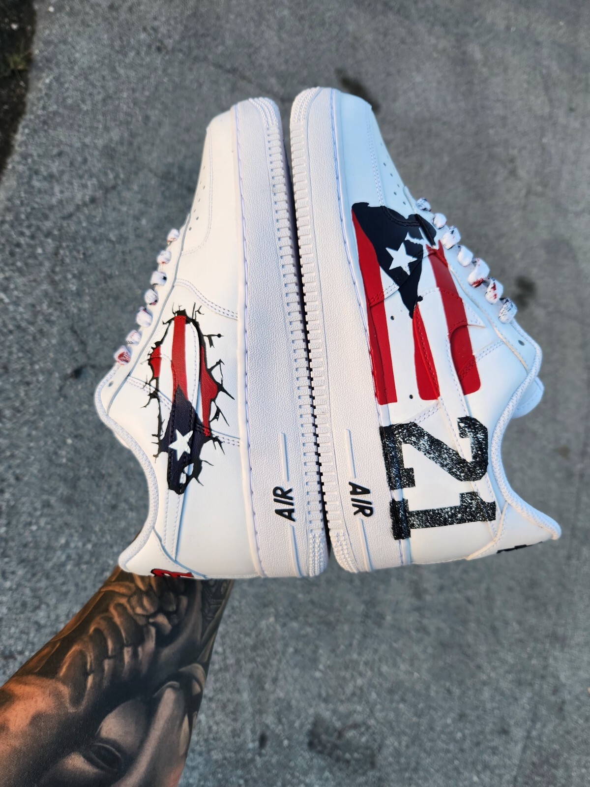 🇵🇷  Nike Air Force 1 ROBERTO CLEMENTE PR Custom / Girls Gs Women Men AF1 🇵🇷