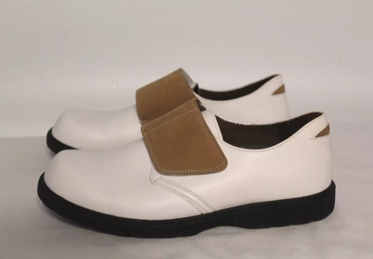 SANDBAGGER Mary Women s White and Brown Leather Golf Shoes Size 9