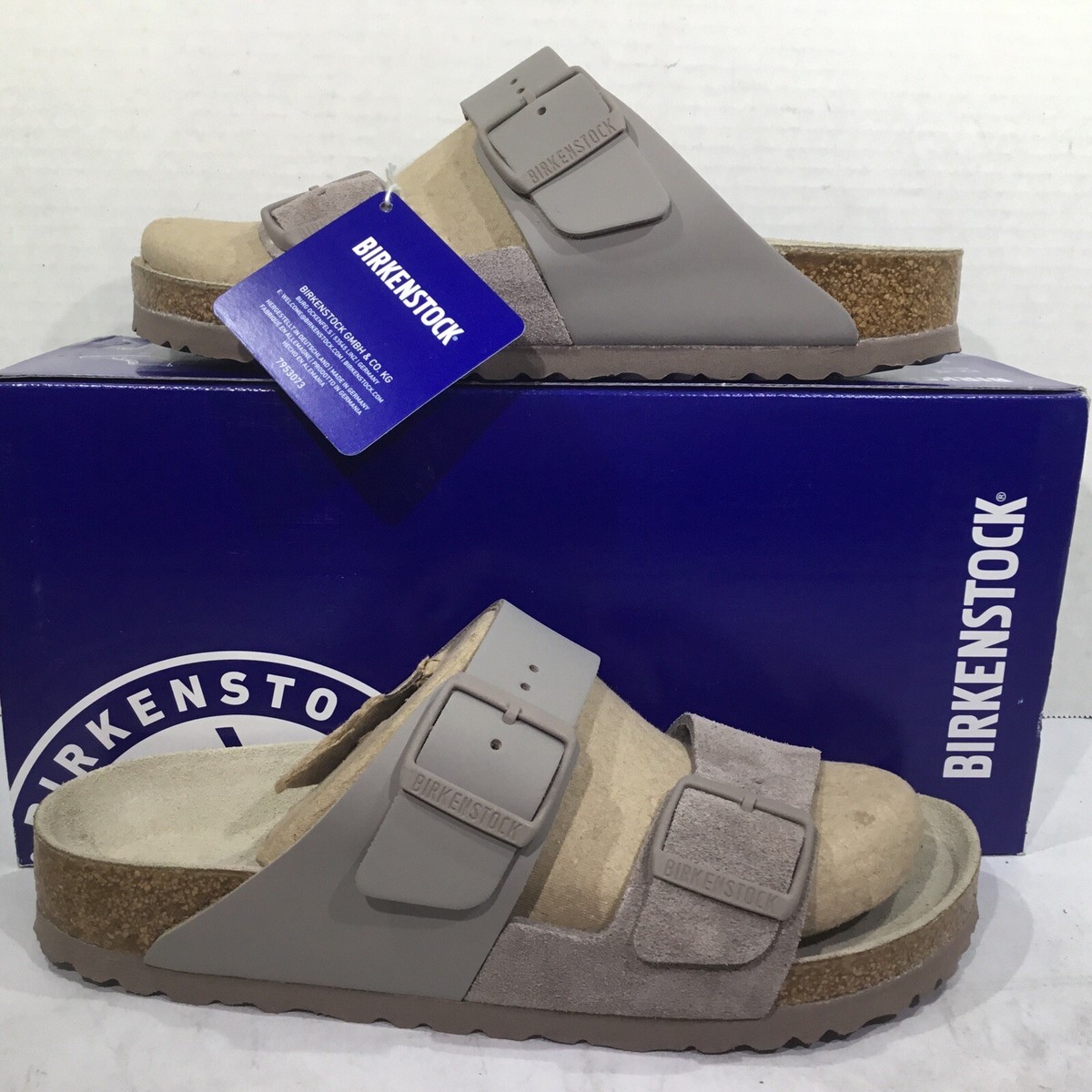 Birkenstock Womens Sz 7 Narrow Arizona Split Gray Taupe  display picture 2