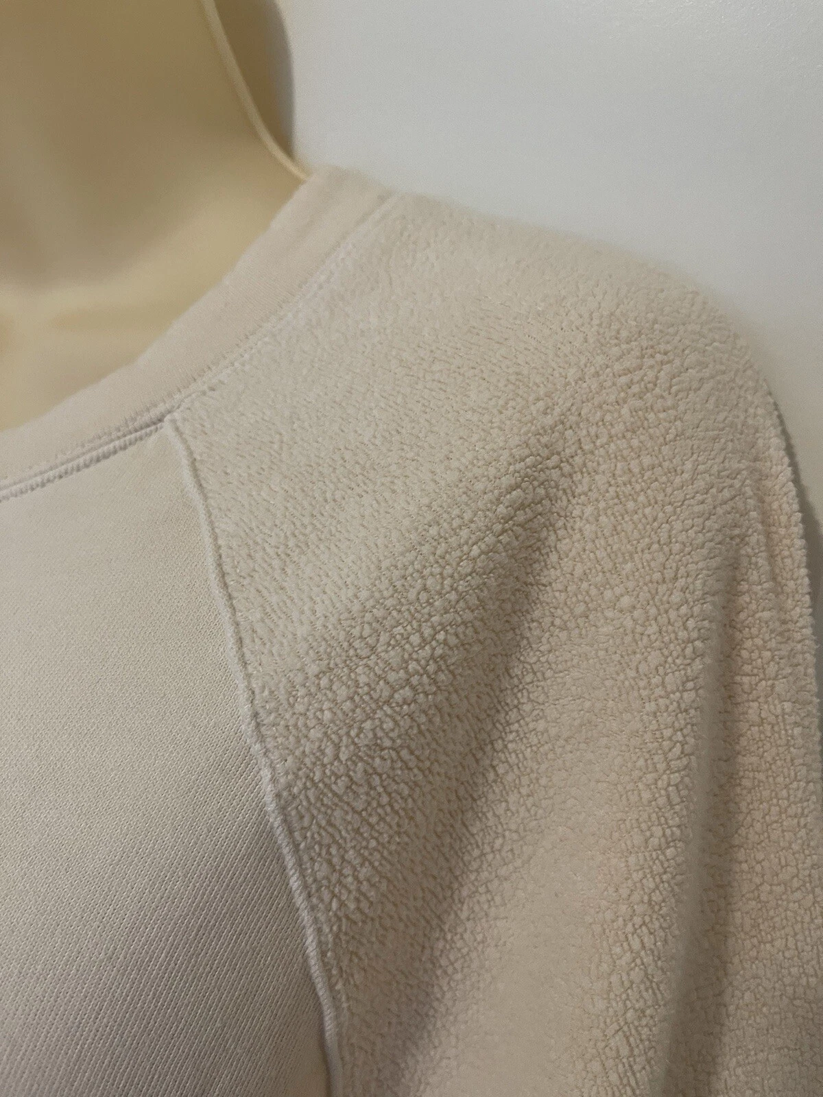 OFF WHITE Felpa Monrow Reverse Cream Mix Teddy Flees taglia S~ elegante