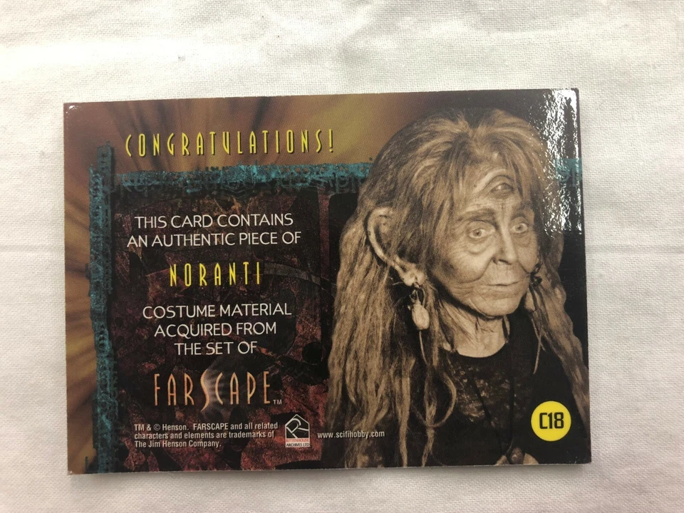 Farscape Season 4 Trading Card PACK FRESH Costume Card Noranti Material C18 - Image 2 of 2