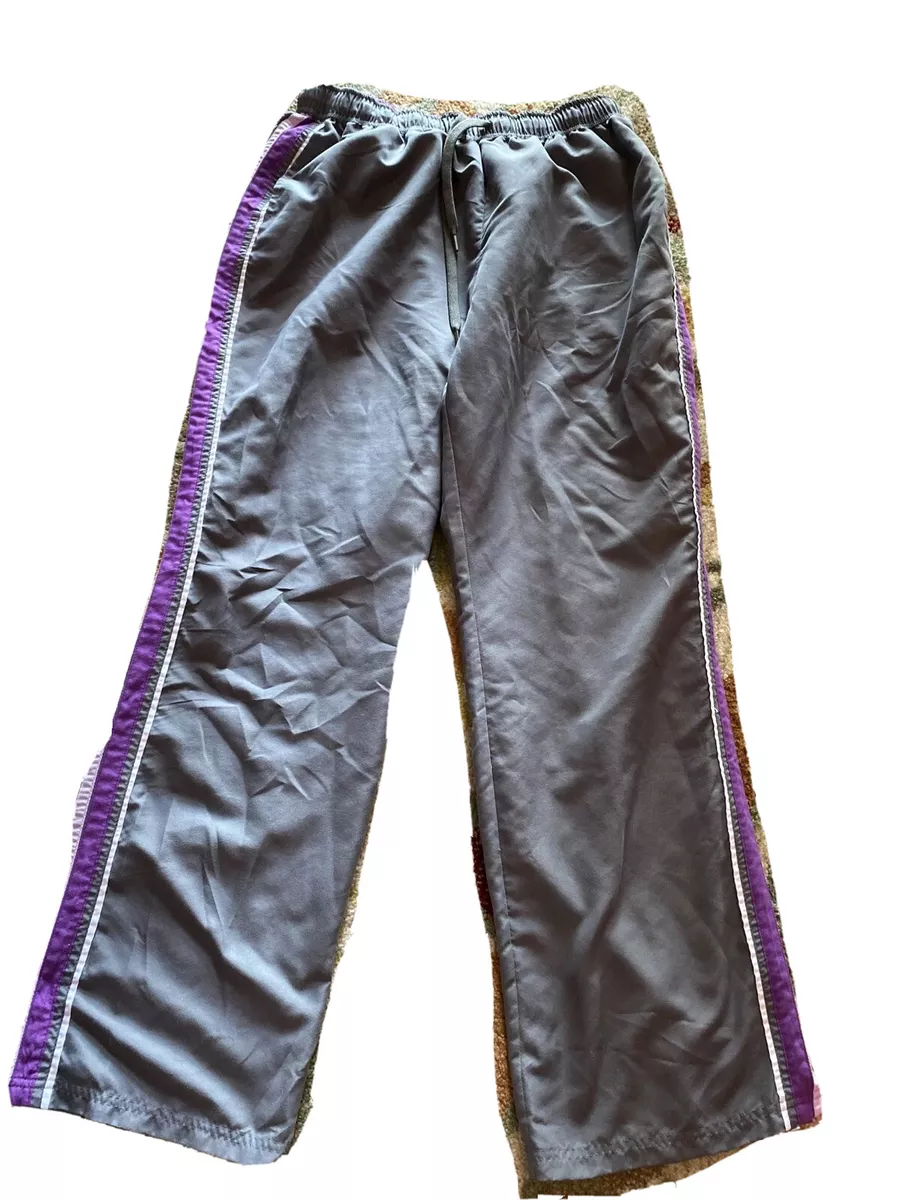 Woman Within Grey With Purple Stripe Casual Track Pants Plus Size 18 Tall