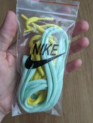 NIKE Shoelaces SB DUNK Set of 2 Robin's Egg Blue & Chartreuse Green Yellow